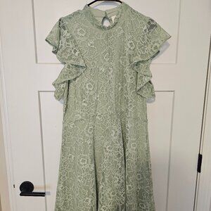 Relisted! Anthropologie Maeve Green Lace Dress New With Tags